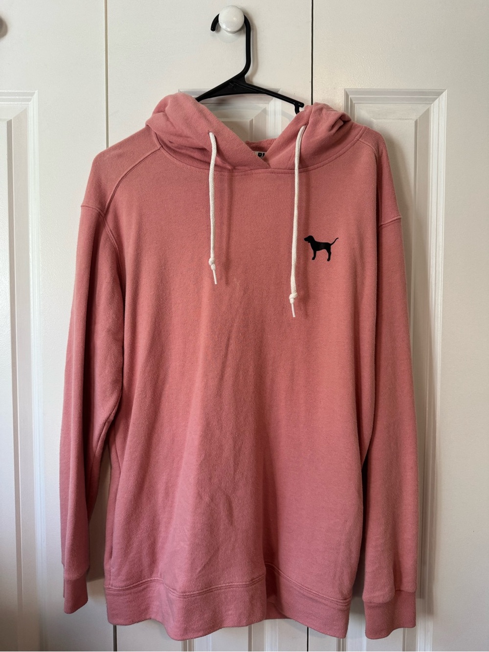 Pink Hoodie Sweatshirt with Dog Logo - Womens Casual Pullover